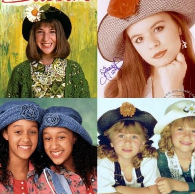 collage of blossom hat 90s