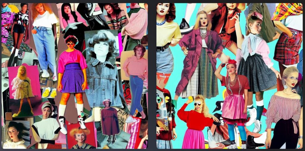 An AI created image of 90s fashion styles