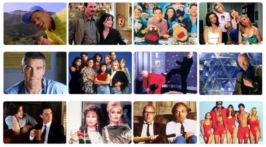 a collage of popular 90s tv shows