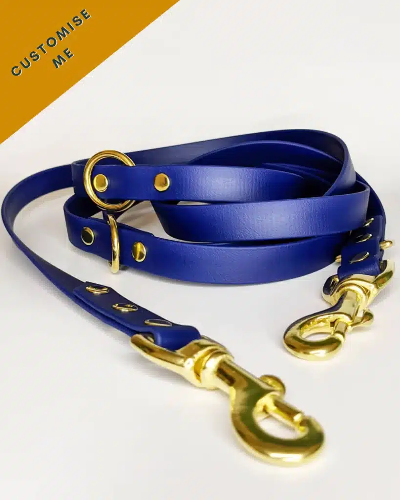 A double ended biothane dog lead from Handmade Hound