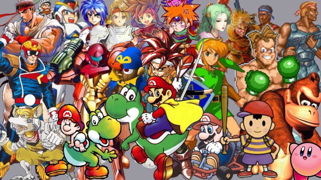 a snes character collage created by @AschluDio from Twitter