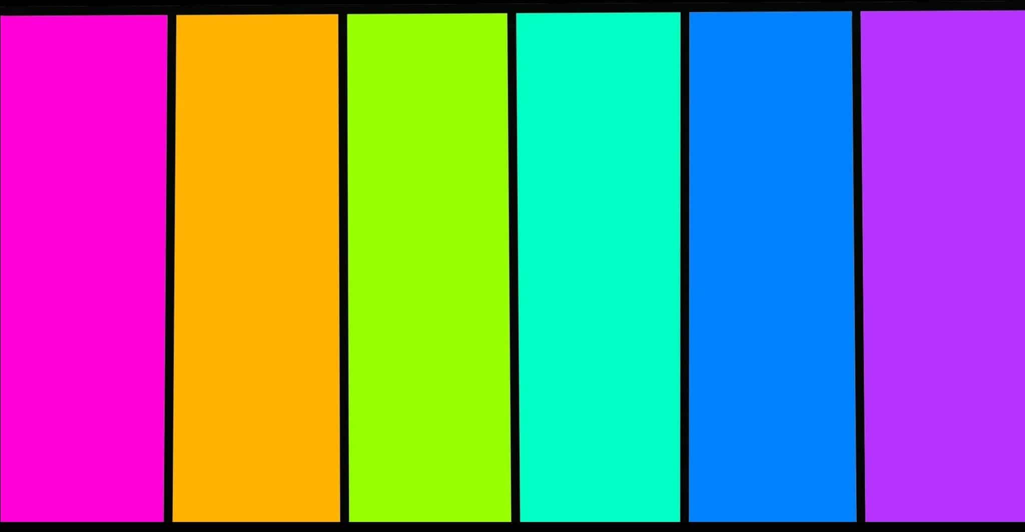 A colour palette showing 90s neon colours
