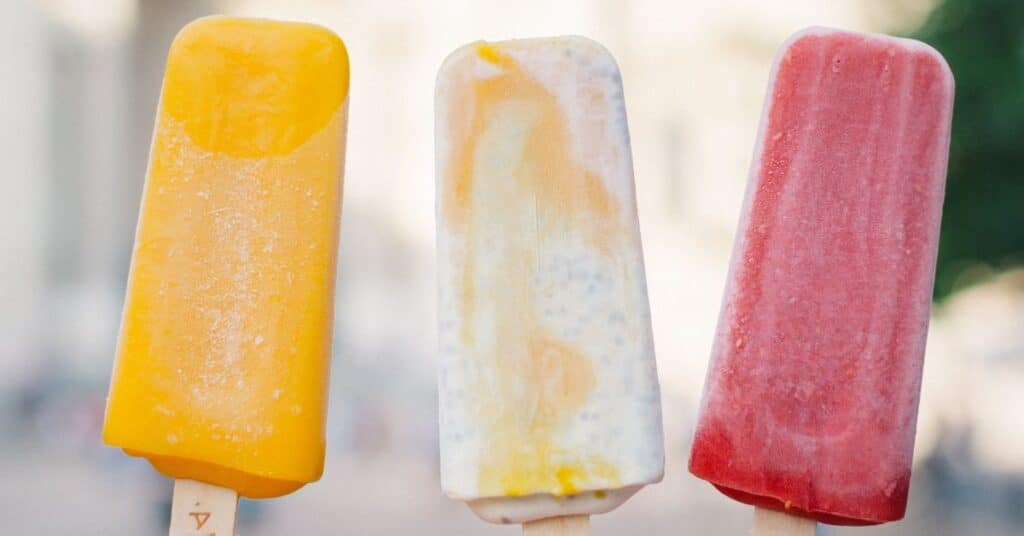 90s ice pops with different flavors