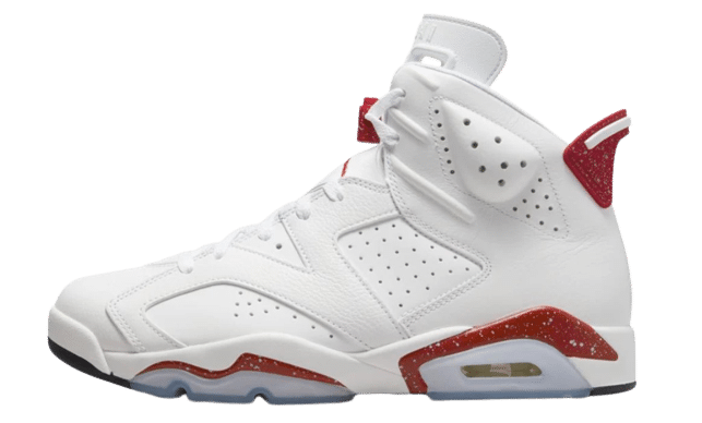 a picture of white nike air jordan 6 sneakers from the 90s