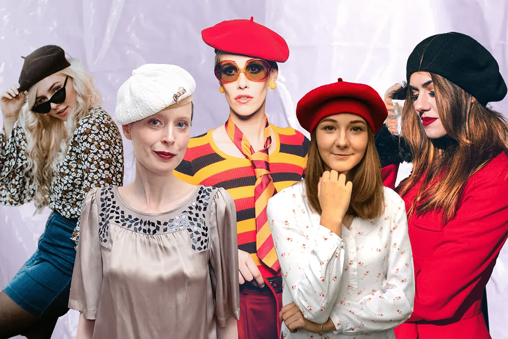 women wearing different types of berets