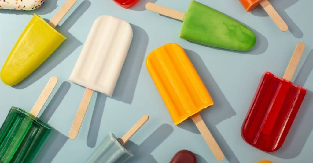 different fruity flavors of 90s ice pops