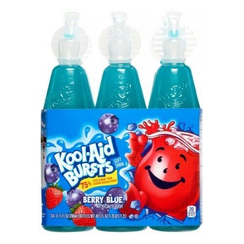 a 6 pack of kool aid burts in berry blue flavour from the 90s