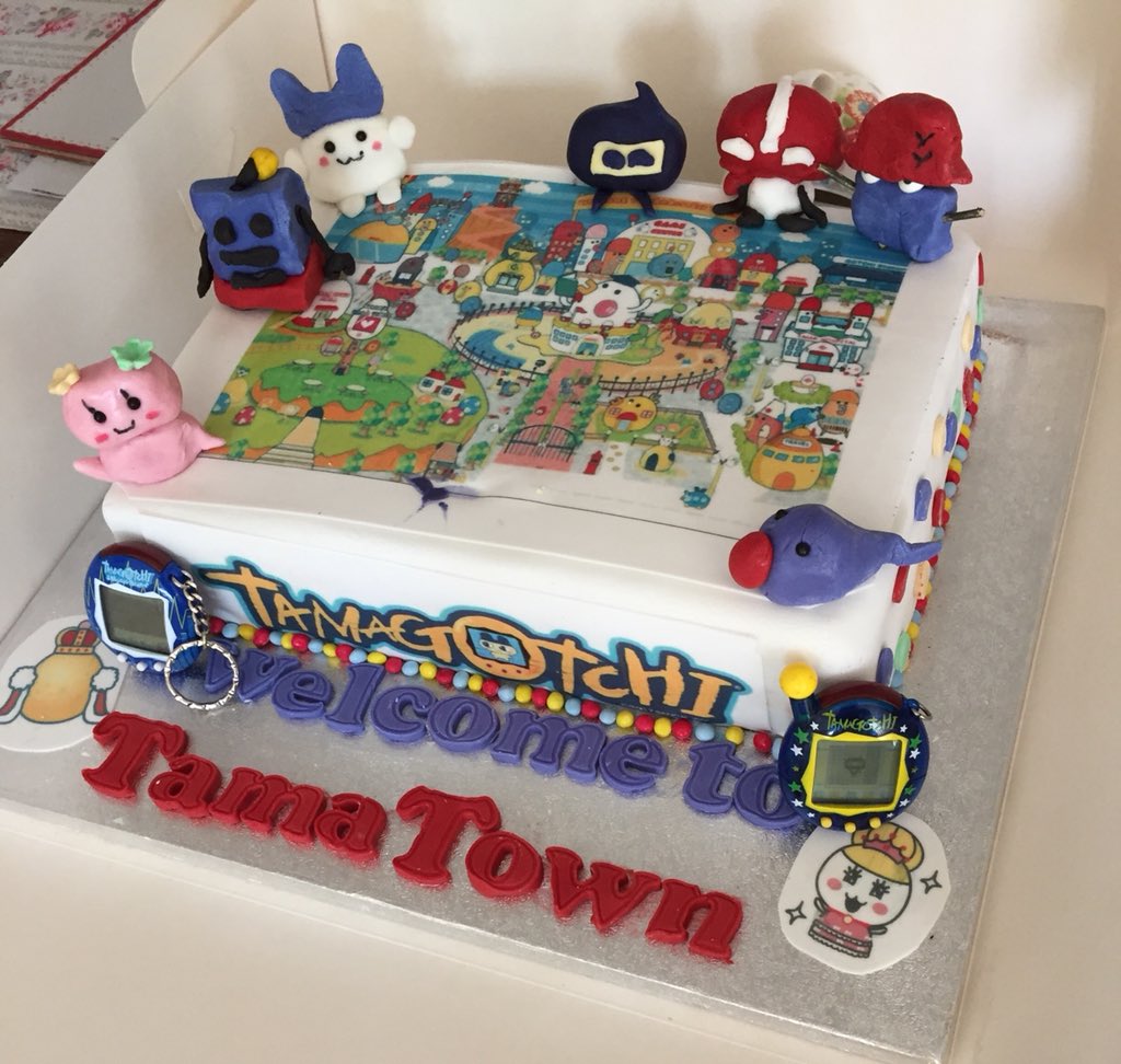 A 1990s Tamagotchi themed cake