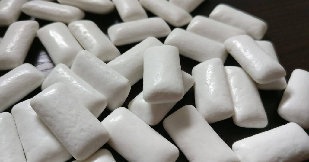 heap of white chewing gum from the 90s