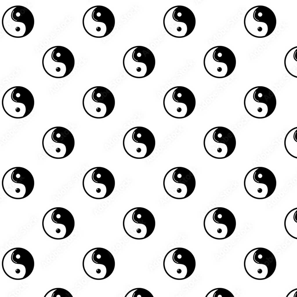 Yin-yang: Black and white 90s pattern