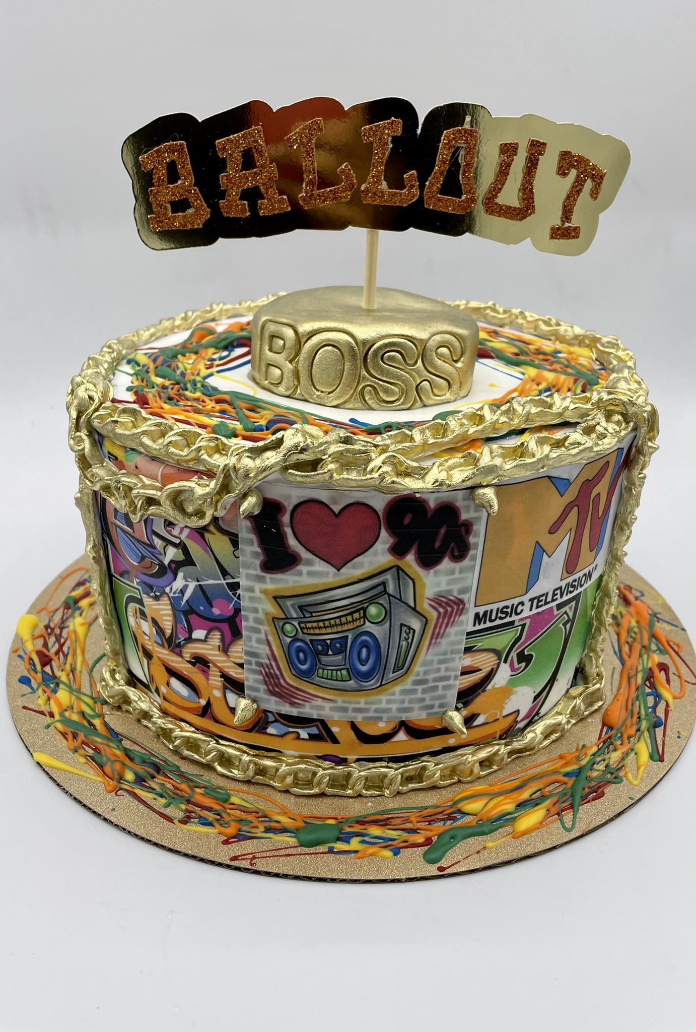 An R&B and hip-hop cake professionally made in the 90s