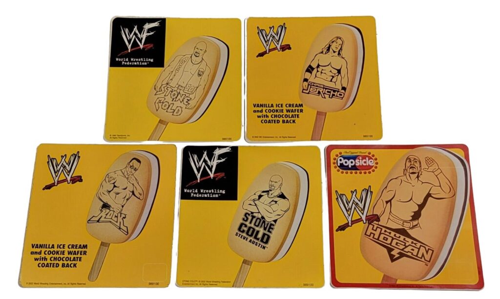 WWE ice cream bars stickers