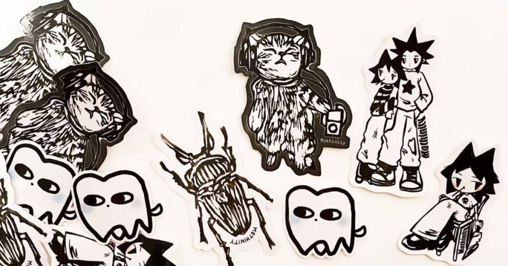 90s grunge stickers from etsy